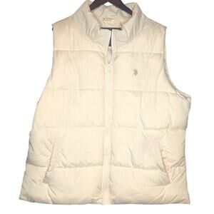 U.S. Polo Assn. Puffer Vest Cream Sz 2X